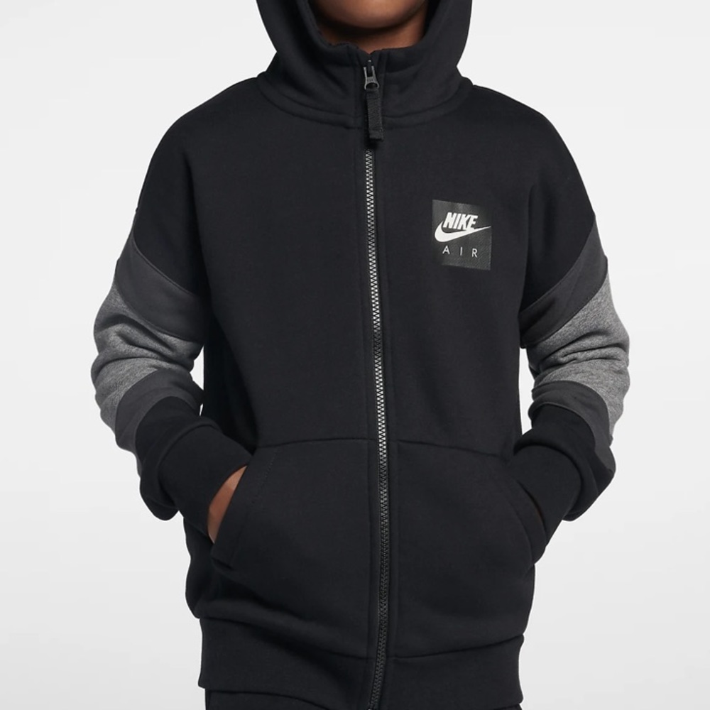 Nike Air Zip up Black and Grey Boys sweatshirt